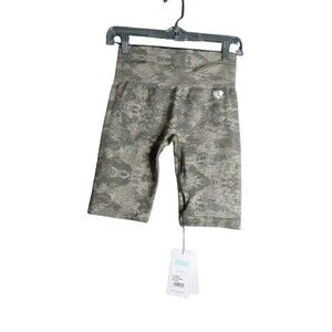 Women's Best Seamless Cycling Shorts Womens Size Medium Green Camo